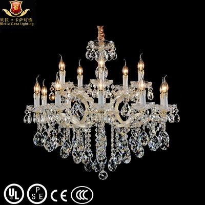 China 2023 Modern Luxury Hanging Chandelier Lights Hotel Lamp Luxury Crystal Chandeliers 15 Fixture Gold for sale