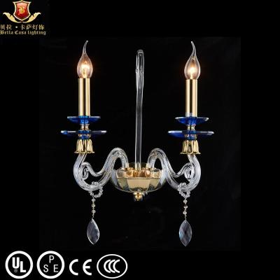 China Love 2023Royal Hand Blown Glass Modern Chandelier Luxury Blue Crystal Wall Lamp for sale