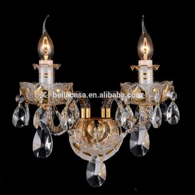 China Glass Arms Brass Chain Light Wall Lamp For Decoration , Gold for sale