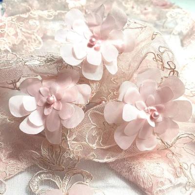 China 3D Embroidered Rope Ready Lace Flower Goods 3d Fabrics Lace Material African Lace Fabric For Dress for sale