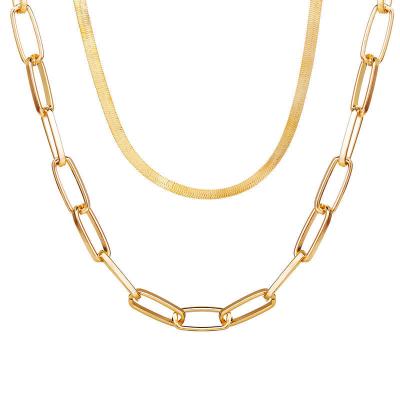 China High Quallity Sequin snake bone thick chain alloy retro geometric necklace for women for sale