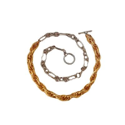 China High Quallity Fashion asymmetric lock Necklaces Twist thick chain necklaces for parties for sale