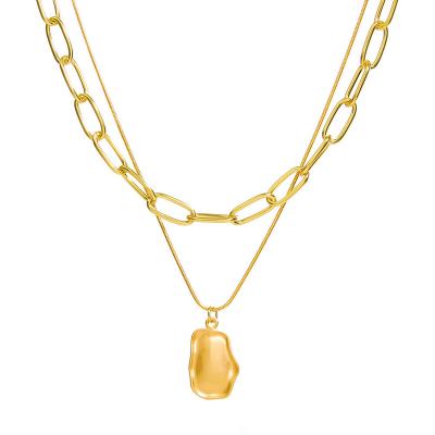 China High Quallity Single pendant geometric vintage double necklace for women for sale