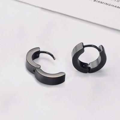 China High Quallity Titanium steel earrings for men Korean men Stud Vintage Hip hop couple buckle ear loops for sale