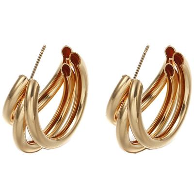 China High Quallity Everything goes with vintage fashion Korean metal elegant hoop earrings for ladies for sale