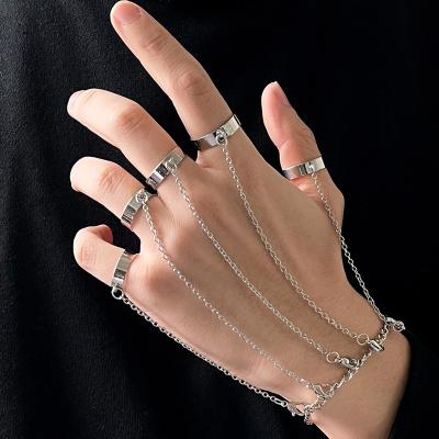 China High Quallity Hot Fashion Punk Geometric Chain Wrist Bracelet Custom Hip Hop Personality Linked Ring Bracelet for sale