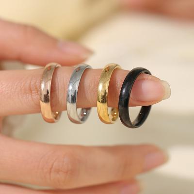 China High Quallity Stainless steel ring for women light luxury style niche senior ins girls do not fade titanium steel ring for sale