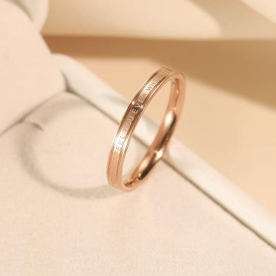 China High Quallity Titanium steel ring female minority European and American French non-fade ins ring electroplated stainless steel hand jewelry for sale