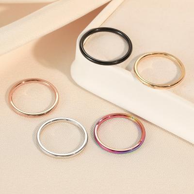 China High Quallity Wholesale niche high-grade light luxury ins electroplated non-fading circle titanium steel ring for sale