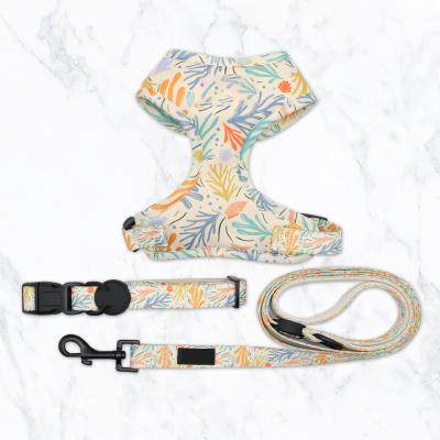 China DETACHED Piece Custom 3 Sets Design Printing Dog Collars Leashes And Harnesses for sale