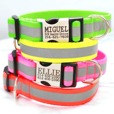 China Ebona DETACHED Reflective Nylon Strap Dog Collar Comfortable Durable Multicolor Multicolor Optional for sale