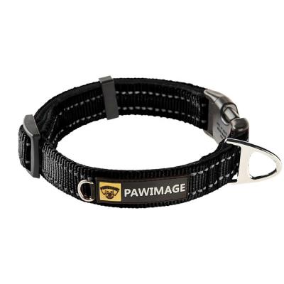 China Custom Brand DETACHED Logo Nylon Dog Collar with Reflective Stripe for sale