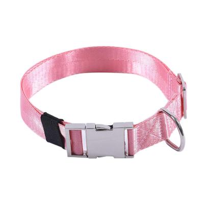 China Metal Dog Collar Adjustable Snap Buckle Nylon Adjustable Snap Collars Heavy Duty Sturdy Collar For Dogs for sale