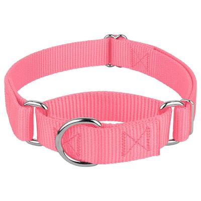 China Hot Sale DETACHED Pink Heavy Duty Martingale Nylon Dog Collar for sale