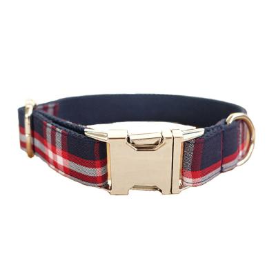 China Double DETACHED Layer Designer Cloth Plaid Accessories Soft Dog Collar for sale