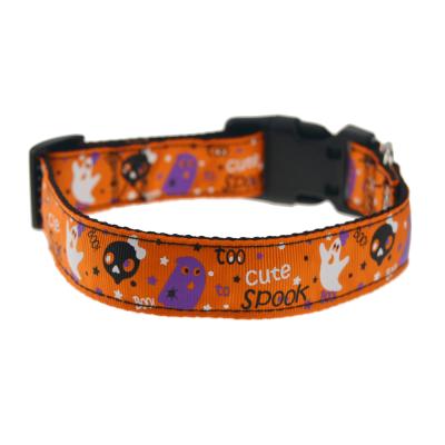 China Beautiful DETACHED Perfect Custom Happy Halloween Printing Pattern Dog Pet Neck Collar Leash For Dogs for sale