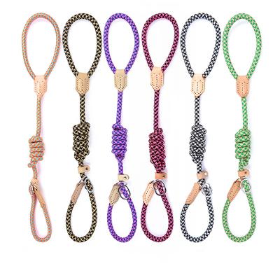 China Personalized Colorful Rope Dog Slip Leash Personalized No Pull Pet Lead for sale