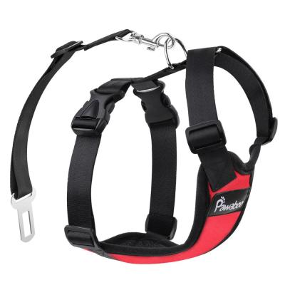 China DETACHED Pet Car Harness with Adjustable Car Seat Belt Dog Harness Vest for Dog Walking for sale