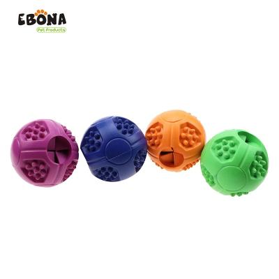 China Viable Soft Rubber Pet Chew Ball Toys Cleaning Tooth Cleaner Cat Dog Food Toys for sale