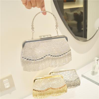 China 2021 Fashion Glitter Rhinestone Rhinestone Diamond Party Clutch Bag Purse Luxury Evening Bling Crystal Wedding Cross - Body Bags For Women for sale