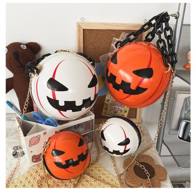 China Halloween Bags Halloween Pumpkin Basketball Shape Luxury Small Designer Women's Handbags Acrylic Chains Ladies Hand Bags For Women 2021 Purses for sale