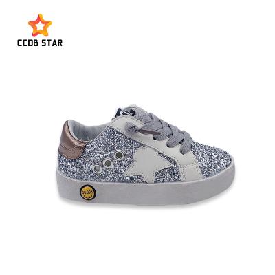 China Round High Quality Comfortable Kids Shoes Boys School Type Girls Casual Shoes Walking Sneakers Custom Glitter Kids Sport Shoes for sale