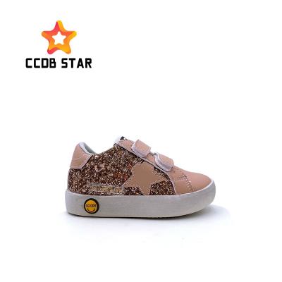 China Retro Style Round Classic Kids Running Shoes Glitter Hot Selling Sports Shoes For Girls Wholesale Customized Sneakers For Baby for sale