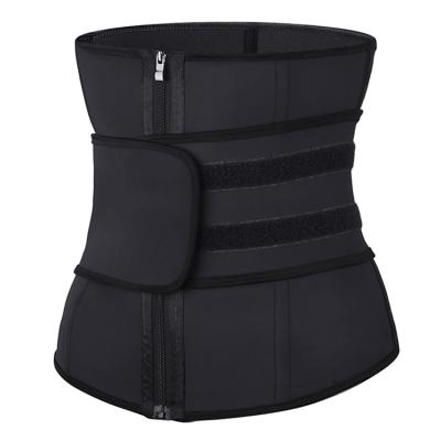 China Latex Waist Trainer Front Zipper Sports Belts Slimming Black Corset Shapers Antibacterial Training for sale