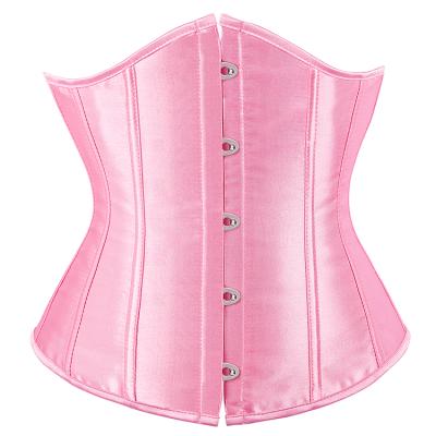 China Black Satin Workable Corset Underbust Women Drop Shipping Corset Waist Training Cincher Plus Size Korset for sale