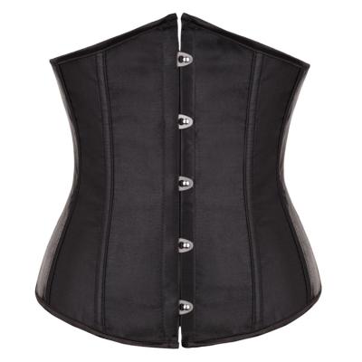 China Underbust Corset Workable Satin Plus Size Bustier Waist Slimming Corsets Elastic Boned Corset for sale