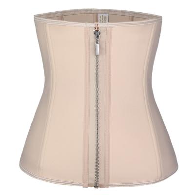 China 6 Neoprene Waist Trainer Cincher Black Beige Antibacterial Steel Boned Korset Hook And Eye Zipper Corsets for sale