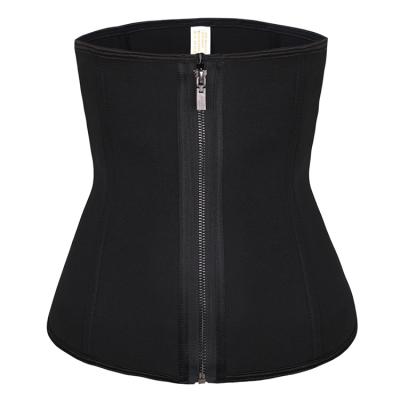 China 6 Steel Boned Viable Neoprene Cincher Solid Color Hook And Eye Zipper Closure Women Waist Trainers Corset for sale