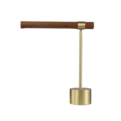 China Modern Adjustable Desk Lighting Long Arm Wood Metal Based Table Lamp for sale