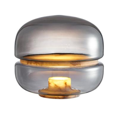 China Nordic luxury imported romantic simple modern Spanish marble glass light bedside bedroom bedroom home desk lamp for sale