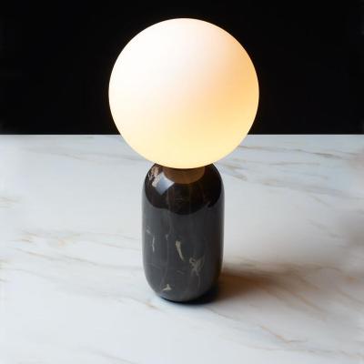 China Modern White Modern Glass Vanity Light Hotel Quality Lamp Study Desk Lamp Simple Black Marble Light Simple Black Table Lamp for sale