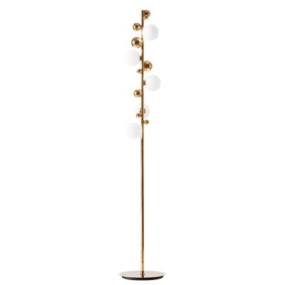 China Nordic simple gold marble light luxury floor lamp modern glass ball floor lamp floor lamp hotel room floor lamp for sale