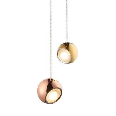 China Post Modern Modern Kitchen Attic Globe Light Gold Pendant Glass Ball Mirror Ceiling Chandelier Light Adjustable Chandelier for sale