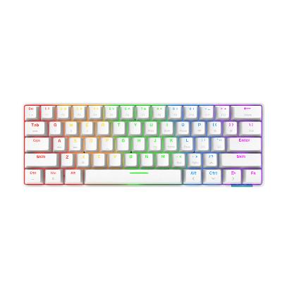 China Hot Selling YES Rainbow Colors BT 3.0 Dual Mode Compact 61 Key Gaming Mechanical Keyboard For IOS Android for sale