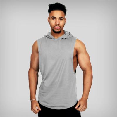 China OEM New Style Fitness Vest T-shirt Sleeveless Sweater Hooded Men's Training Breathable Sports Sweat Absorption Moisture Sweater for sale