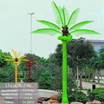 China 3m High 2m Wide Tropical LED Tree Lighted Outdoor LED Artificial Coconut Palm Tree for sale