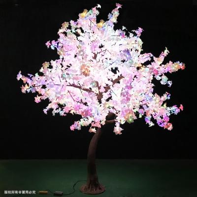 China 2544 300cm RGB LED Outdoor Decorative Trees Tropical Artificial Lighted Maple Trees Wedding Decor for sale