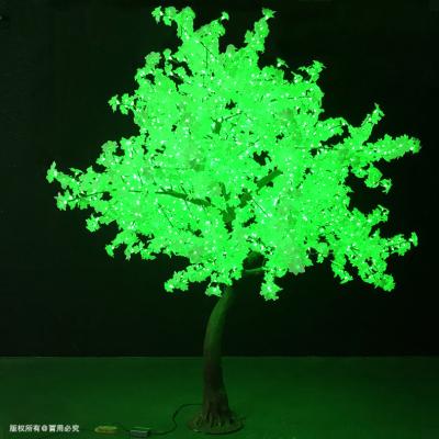 China 300cm Tropical Blue Green RGB LED Trees Night Lights LED Artificial Maple Trees For Outdoor Decoration for sale