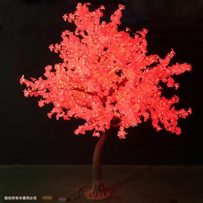 China Artificial Tall Maple Trees Lighting Trees 300cm Tropical Warm Red Multi Color RGB LED for sale