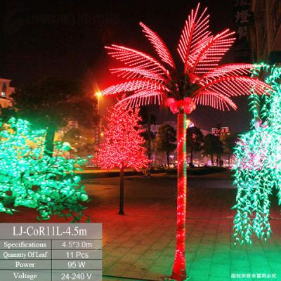 China Simulation Tropical Indoor Outdoor Decorative Tree LED Artificial Lighted Palm Trees for sale