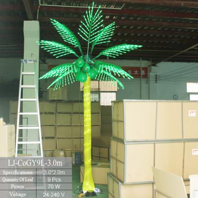 China Deocrative Outdoor Landscaping LED Tree Tropical Artificial Light Coconut Palm Trees for sale