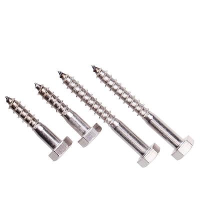 China HEX Alloy Steel DIN 571 Titanium Hex Head Wood Lag Screws Stainless Steel Screws for sale