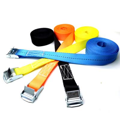 China Outdoor Polyester Accessories 1inch Cam Buckle For Webbing Strap Lashing Motorcycle Tie Down Tie Down 250kgs Ratchet Tie Down for sale