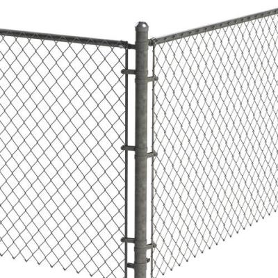 China Easily Assembled PVC Coated Chain Link Iron Wire Mesh Fence Post Galvanized Diamond Mesh Wire Fencing Fence for sale