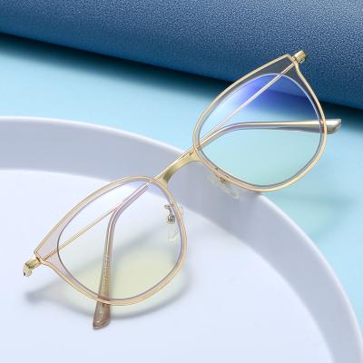 China For 2021 New Korean Style Metal Business Anti-Blue-Ray Glass Men Reading Glasses and Women's Simple Optical Glasses with Glass factory wholesal for sale