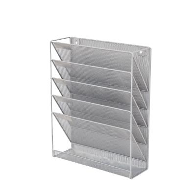 China Simple and beautiful A4 document shelf, five-storey diary and magazine shelf, office stationery shelf for sale